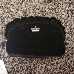 Kate Spade Black Velvet Cosmetic Case